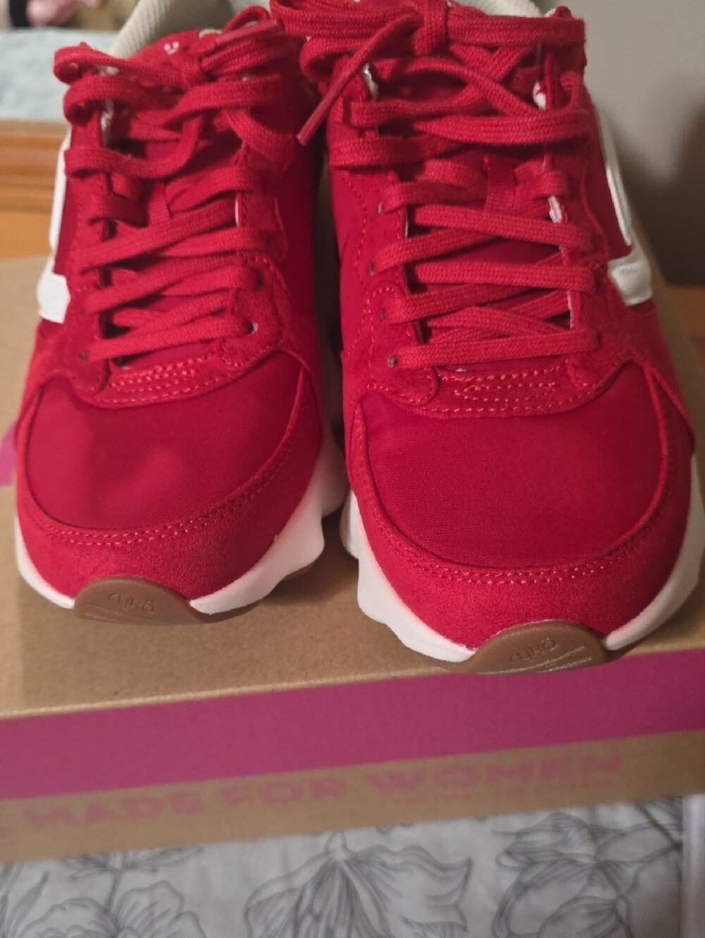 Ryka Women's Red Athletic Sneakers with White Accent - Picture 2 of 5